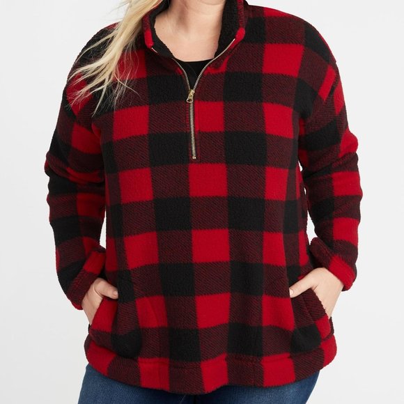 Old Navy Tops - Old Navy plus buffalo plaid sherpa 2X